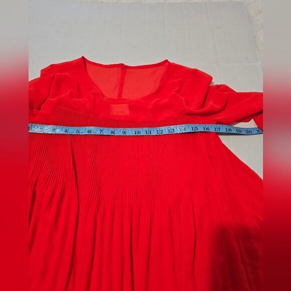 Maeve By Anthropologie Edie Swing Pleated  Dress Size 4 In Orange Red - Picture 8 of 13